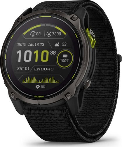 Garmin Enduro 3, Titan DLC s černým nylonovým UltraFit řemínkem. + mapy TOPO Czech + Nylonový řemínek k výběru ZDARMA