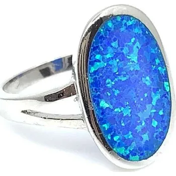 Řetízek Šperky Jan Kos Jan Kos jewellery Stříbrný prsten s modrým opálem 12118791