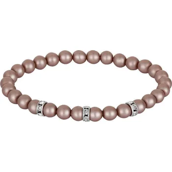 Souprava šperků Perlový náramek Preciosa Silky Pearl Candy, hnědý 2317 02