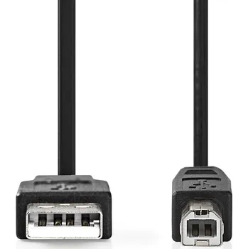 Datový kabel NEDIS USB kabel | USB 2.0 | USB-A Zástrčka | USB-B Zástrčka | 480 Mbps | Poniklované | 2.0 m | Kulatý | PVC | Černá | Box
