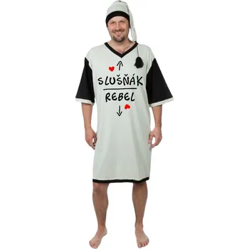 Pánská noční košile Noční košile - Slušňák Rebel - šedá - XXXL