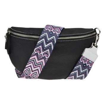 NovaKabelka.cz Kožená italská crossbody kabelka Reni Grande Nera s přídavným popruhem XXVII