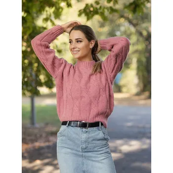 Dámská mikina BudesIN Pletený růžový svetr UNI