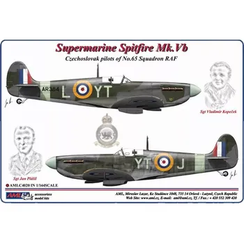 Plastikový model AML 1/144 Decals Czechoslovak pilots of No.65 Squadron