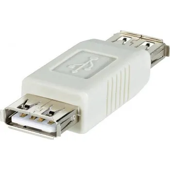 Elektrická zásuvka Adaptér USB Logo USB A - USB A (zásuvka-zásuvka) Šedý (29241)