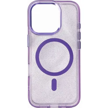 Pouzdro na mobilní telefon Třpytkové pouzdro Glitter Case s MagSafe - Apple iPhone 16 Pro - průhledné / fialové (Glitter Case MagSafe for iPhone 16 Pro - purple with glitter)