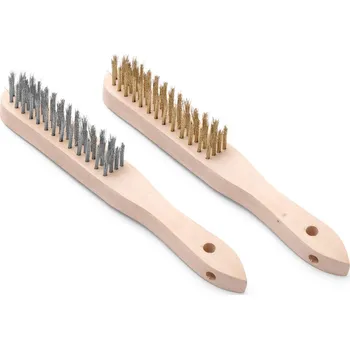 Sada drátěných kartáčů z mosazi a nerezové oceli - 2 ks, HENDI, 2 ks, (L)290mm