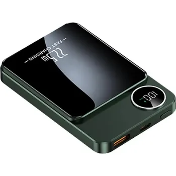 Powerbanka Ultratenká MagSafe Powerbanka s LCD displejem 5000mAh 22,5W Barva: Zelená