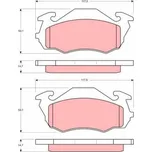 Sada brzdových destiček, kotoučová brzda TRW GDB3136