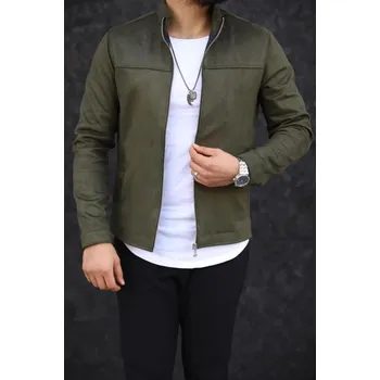 24285 Dewberry Suede Mens Jacket-Khaki dewberry šedá 2945730