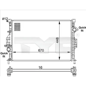 Chladič motoru Chladič, chlazení motoru TYC 710-0057