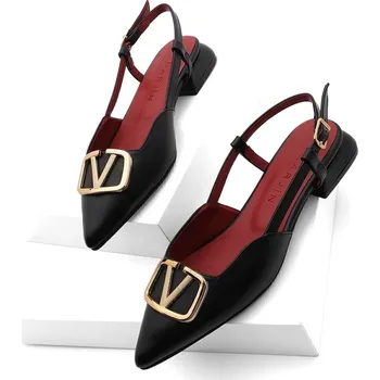 Dámské baleríny Dámské baleríny Marjin s otevřenou patou a špičatou špičkou, perská černá Marjin černá 2420503