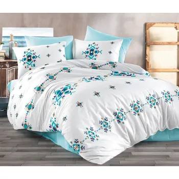 Bytový textil TipTrade s.r.o. Bavlněné povlečení Hippi Tyrkysové Velikost: 140x200 + 70x90 cm