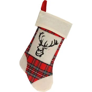 Vánoční dekorace Home Styling Collection Vánoční ponožka na dárky, 32 cm, sob