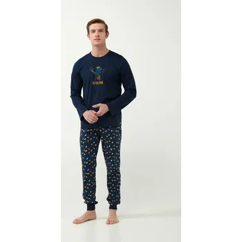 Pánské pyžamo Vamp - Pyžamo s potiskem dinosaurů 21630 - Vamp blue xxl