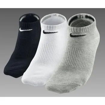 Nike New 3PPK Cotton Non Cushion No Show Socks White/Grey/Black S