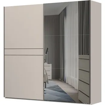 Šatní skříň Posuvná šatní skříň se zrcadlem 230 Baptiste-béžová - základní