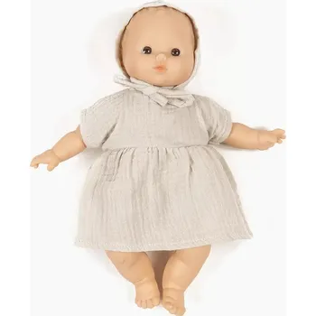 Kojenecké šaty Minikane Přírodní mušelínové šatečky Faustine s čepečkem