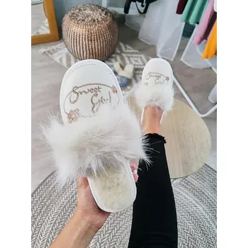 Dámské pantofle Dámské kožené papuče model 49 Sweet girl s hnědou, VELIKOST 39