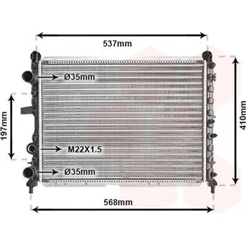 Chladič motoru Chladič, chlazení motoru VAN WEZEL 17002109