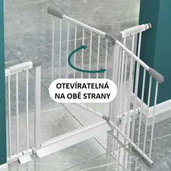 Dětsný nábytek Kovová zábrana do interiéru, rozpětí šířky 118-125 cm, bílá