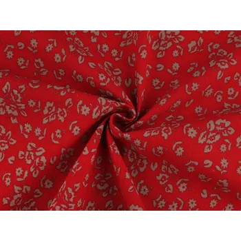 Bavlněná látka / plátno s řidší vazbou květinky