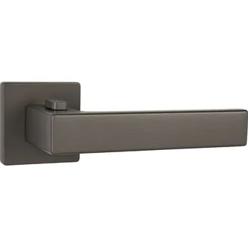 Dveřní kování TI - SQUARE - HR 4275Q 7S s uzamykáním 38 - 45 mm, bez spodní rozety, klika/klika s uzamykáním pravá T - Titan (141)