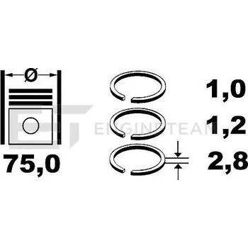 Píst motoru Sada pistnich krouzku ET ENGINETEAM R4000200