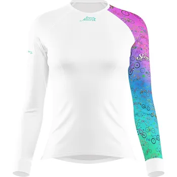 Dámské funkční triko s dlouhým rukávem AQUARELLE bílá Bamboo Thermo - Růžová / XXL