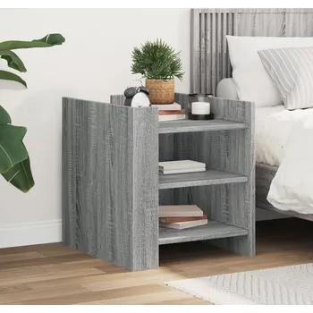 Noční stolek vidaXL Noční stolek 45 x 50 x 50 cm kompozitní dřevo [848290] Barva: šedá sonoma