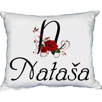 Dekorativní polštářek Polštář s dámským jménem NATAŠA Vínový (polštářek dámské jméno )