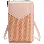 Kabelka na mobil Twill s popruhem lososová