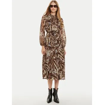 Dámské oblečení Liu Jo Košilové šaty WF4373 T4184 Hnědá Regular Fit 42