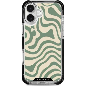 Pouzdro na mobilní telefon Odolný obal Mobiwear MagSafe Elite Bumper - Apple iPhone 16 Plus - DA57D Zelené a béžové zkrouceniny (Odolný kryt, pouzdro, obal Mobiwear Elite Bumper na mobil Apple iPhone 16 Plus - DA57D Zelené a béžové zkrouceniny, materiál Plast + TPU silikon + kov -)