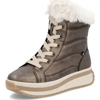 Dámská obuv Dámská kožená zimní obuv Rieker s vlnou W0963-90 bronzová s vyndávací měkčenou stélkou měděná 37