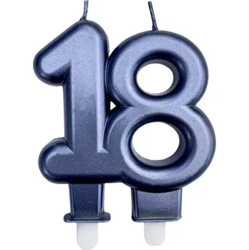 Dortová svíčka MZ Svíčka na dort "18" - čtyři druhy barev Barva: Modrá