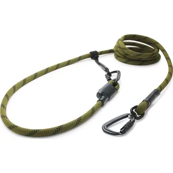 Vodítko pro psa Tamer Lanové vodítko EASYLONG TWIST | Velký pes | khaki s černým proužkem - 011 Délka: 4 m