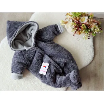 Kojenecká kombinéza AMÁLKA Chlupatá zateplená kombinéza, tmavě šedá Velikost: 62-68