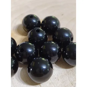 Korálek Plastové korálky Ø16 mm barva černá