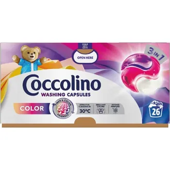Kapsle na praní Coccolino Color 3v1 kapsle na praní barevného prádla 26 dávek 449,8 g