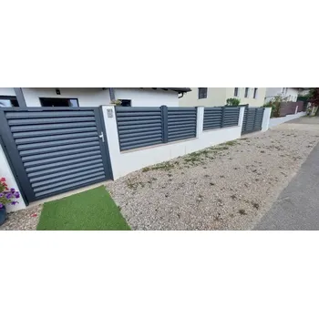 Plot Gelend Hliníkový ploty KORK var. 2 Rozměr délka: 500 až 1000mm, výška pole (mm): do 800 mm, Povrchové úpravy: KOMAXIT RAL 7016 struktura