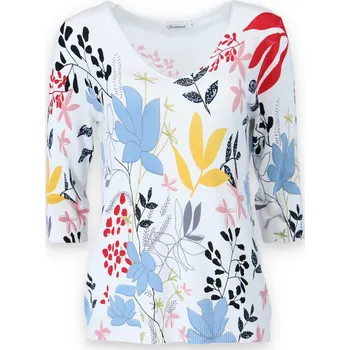 Dámský svetr Svetřík do "V" 3/4 rukáv BS23814 Damod barva: bílá, velikost: L