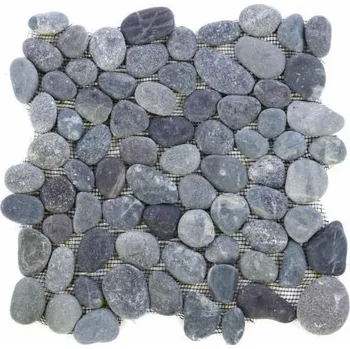 Obklad Obkladová mozaika z pravého kamene na síťce, říční oblázky šedé, 1 m2