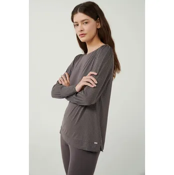 Dámské pyžamo Vamp - Puntíkované pyžamo s manžetovými rukávy 21053 - Vamp gray mauve xl