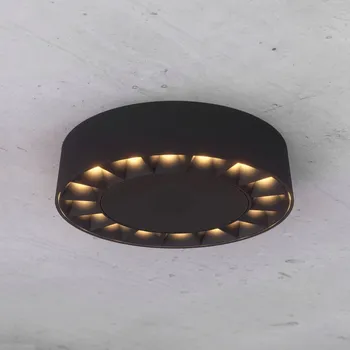 Lampička Venkovní stropní svítidlo Lucande LED Kelissa, kulaté, černé černá LED 12,5 W celkem - Doprava zdarma