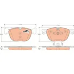 Sada brzdových destiček, kotoučová brzda TRW GDB1726