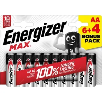 Auto-moto baterie Energizer LR6/10 Max AA 6+4 zdarma EU015