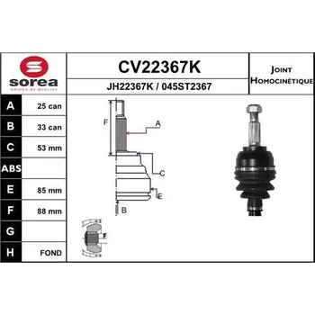 Autodíl Sada kloubů, hnací hřídel EAI CV22367K
