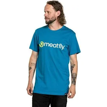 Meatfly pánské tričko Joe Lime/Funky Blue | Žlutá | Velikost XS | 100% bavlna