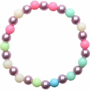 Náramek Dětský náramek s barevnými perličkami z akrylátu obvod cca 13 cm